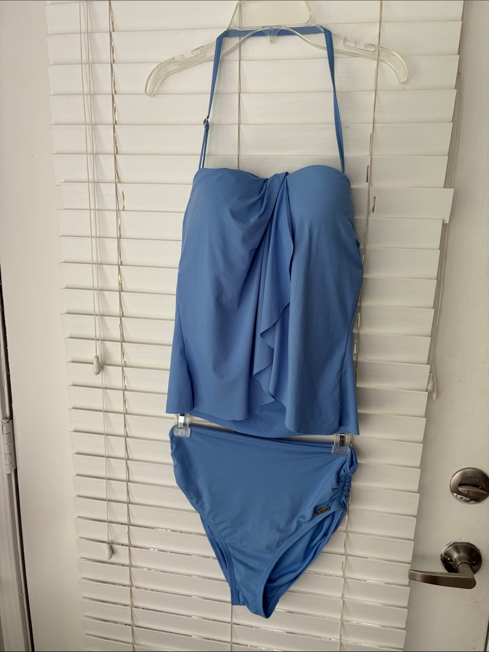 Vince Camuto Draped Swimsuit Set Tankini SZ S Blue